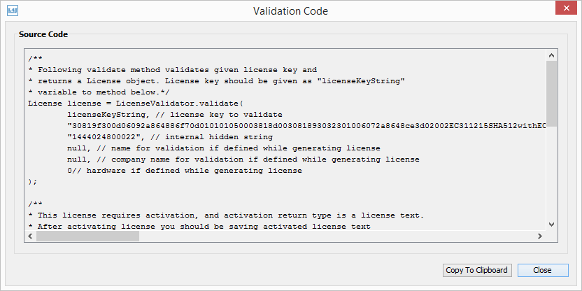 License Manager Source Code Generation