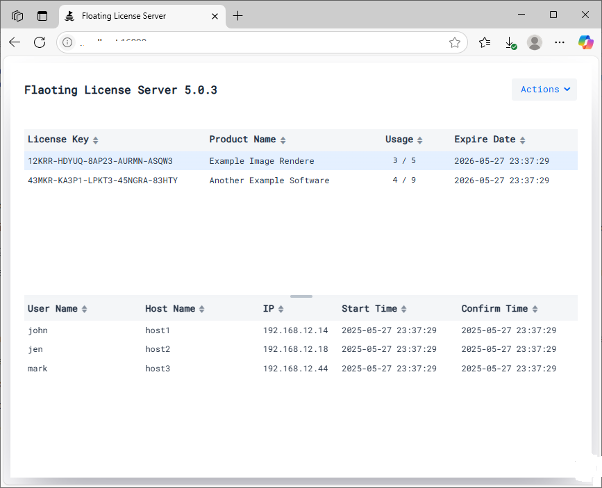 Floating License Server